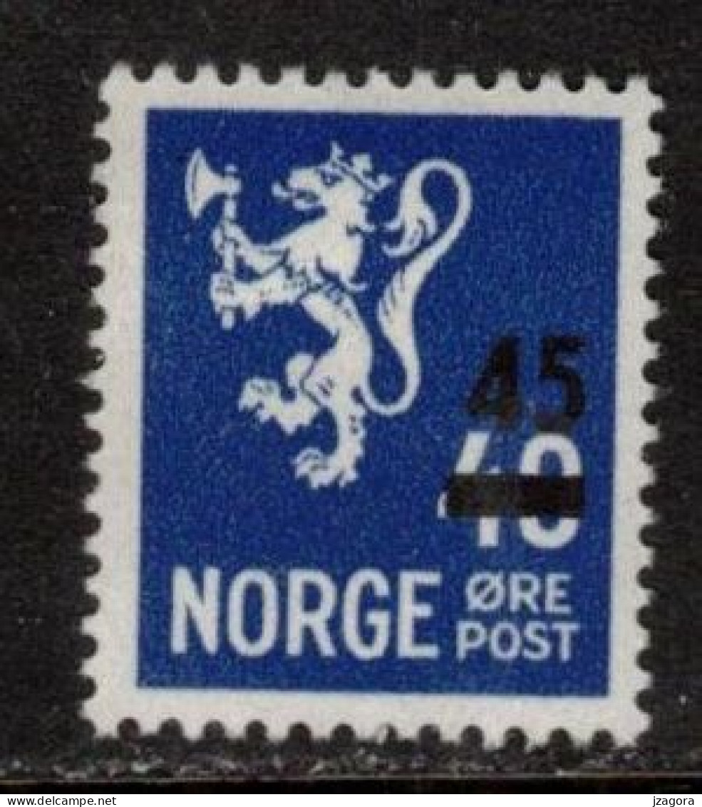 NORWAY NORGE NORWEGEN 1949 MI  SC 347 MH(*) OVERPRINT AUFDRUCK 45 AUF 40 - Neufs