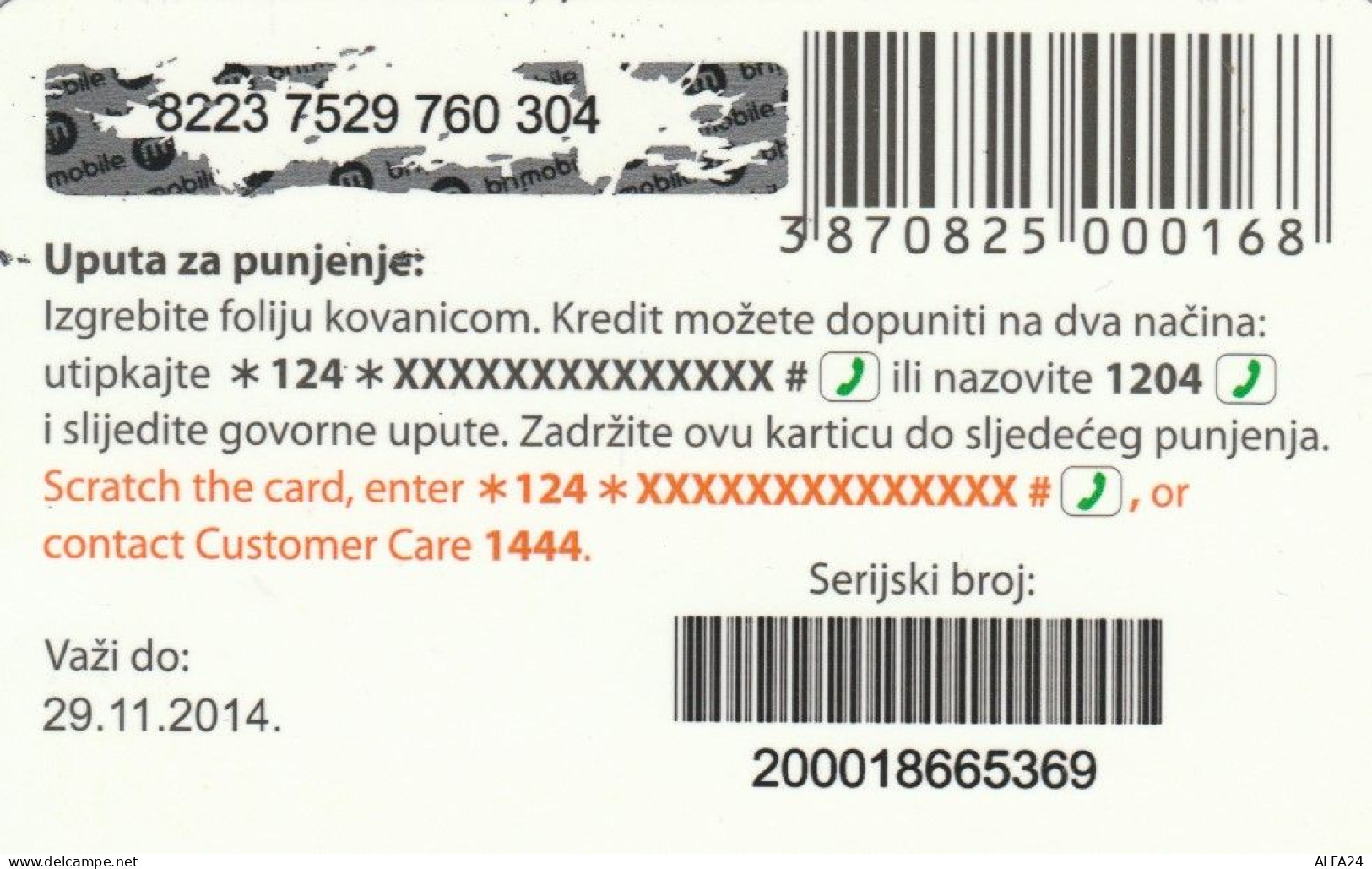 PREPAID PHONE CARD BOSNIA HERZEGOVINA  (E68.23.7 - Bosnie