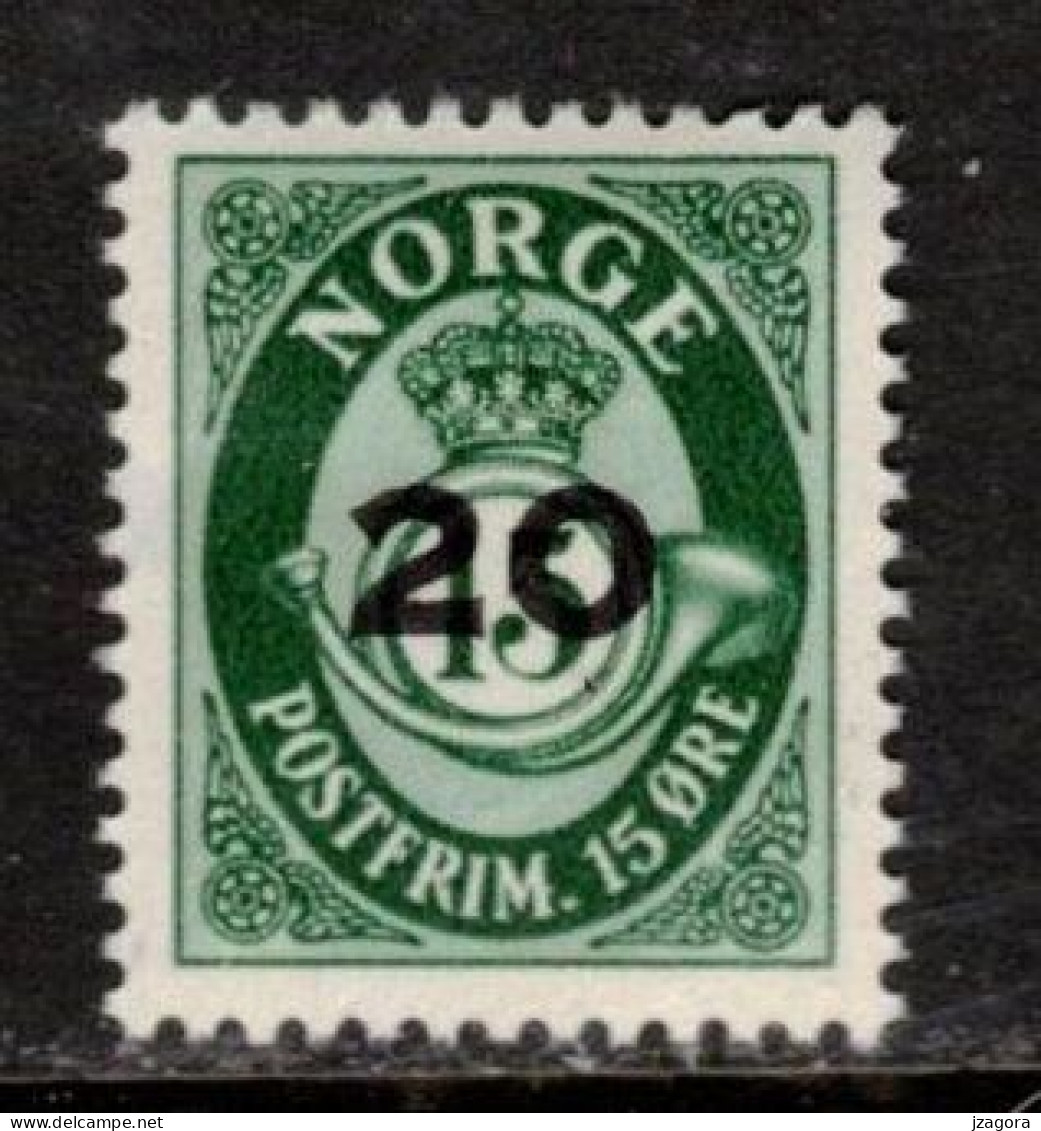 NORWAY NORGE NORWEGEN 1952 MI  SC 378 MH(*) OVERPRINT AUFDRUCK 20 AUF 15 - Neufs