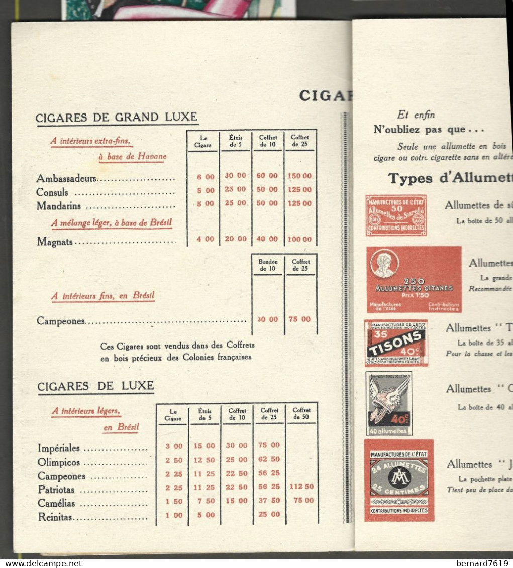 Publicite   Livret    Une Gamme  Sympathique  De Cigares Et Cigarettes- Par Leon Blot- Vers 1935 - Altri & Non Classificati