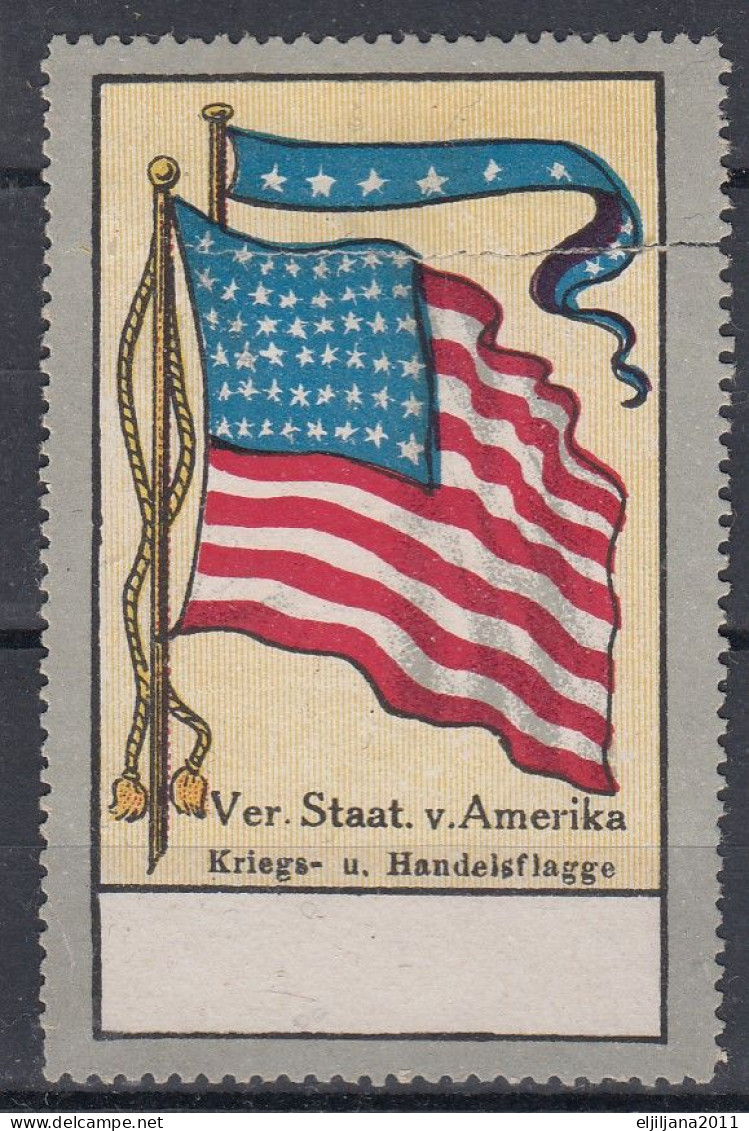 Ver. Staat. V. Amerika / Kriegs- U. Handelsflagge ⁕ 1v No Gum Cinderella Vignette Reklamemarke ( Damaged ) - Erinnophilie