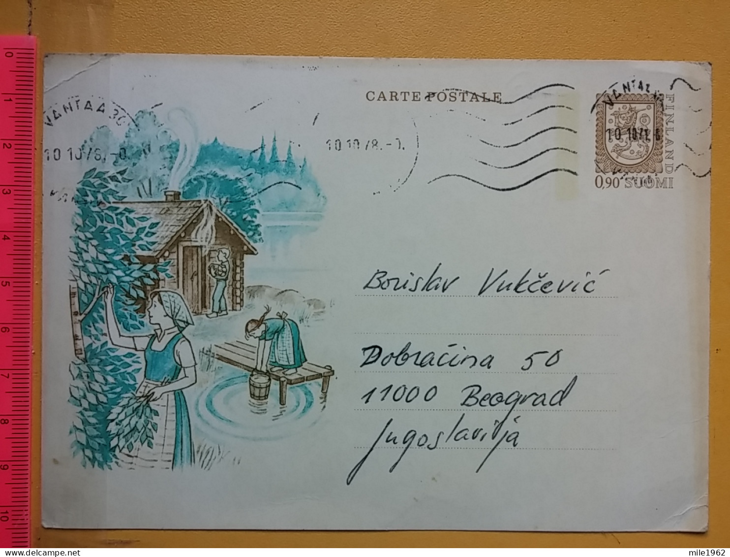 KOV 487-27 - Correspondence Chess Fernschach Postcard, VENTAA FINLAND - BELGRADE, Schach Chess Ajedrez échecs - Schaken