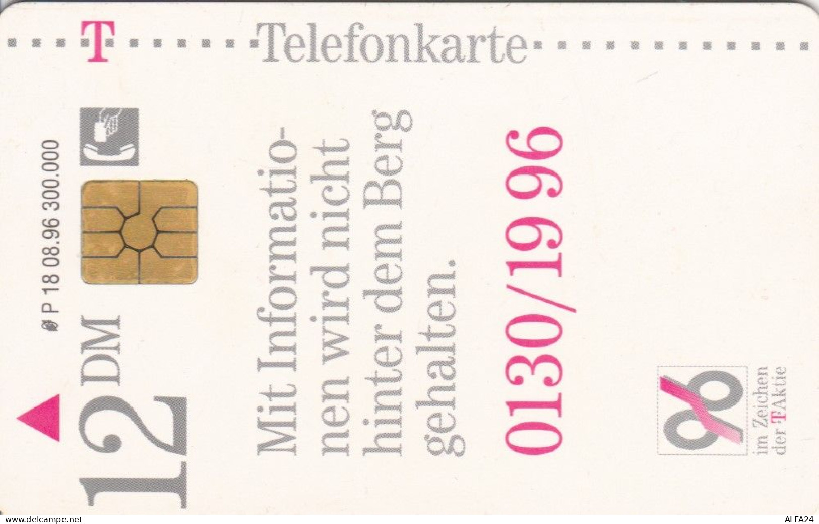 PHONE CARD GERMANIA SERIE P (E69.30.3 - P & PD-Series : Taquilla De Telekom Alemania