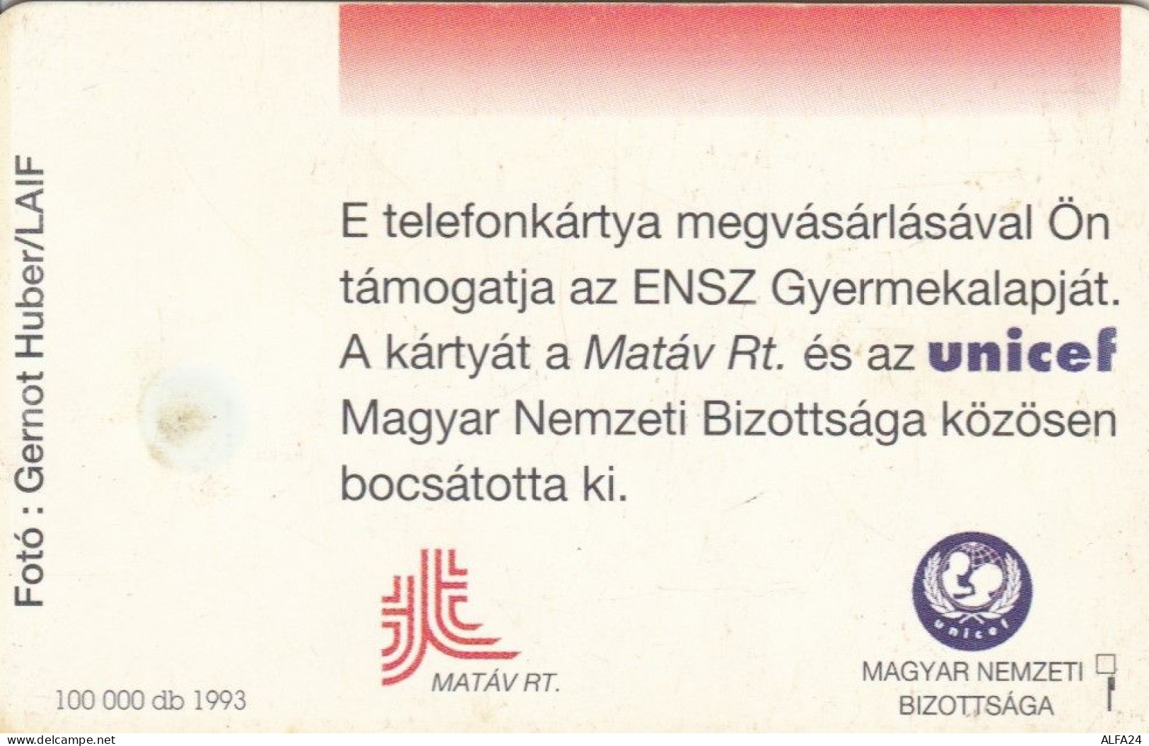 PHONE CARD UNGHERIA UNICEF (E69.29.7 - Hungary