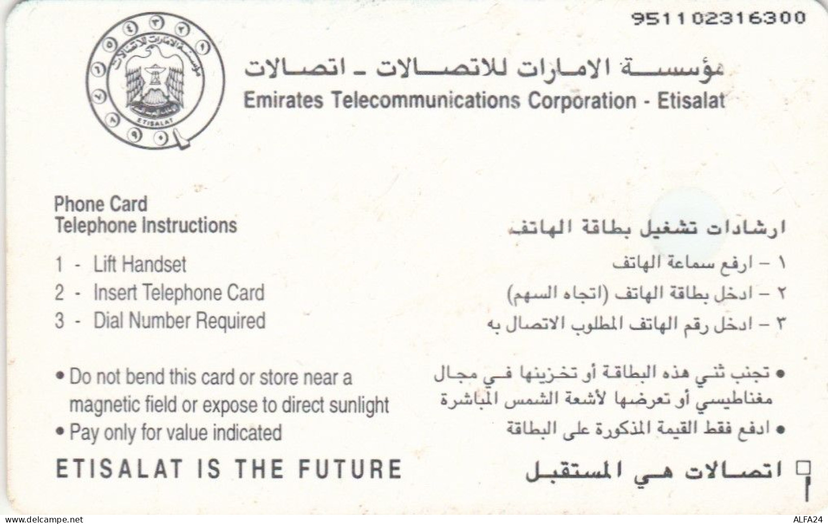 PHONE CARD EMIRATI ARABI (E69.11.6 - Emirats Arabes Unis