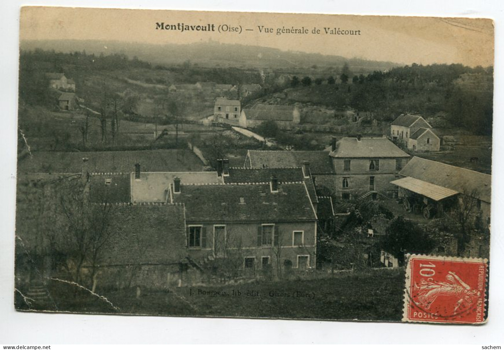 60 MONTJAVOULT Vue Large Maisons Hameau VALECOURT 1911 écrite Timbrée  D19 2022 - Montjavoult