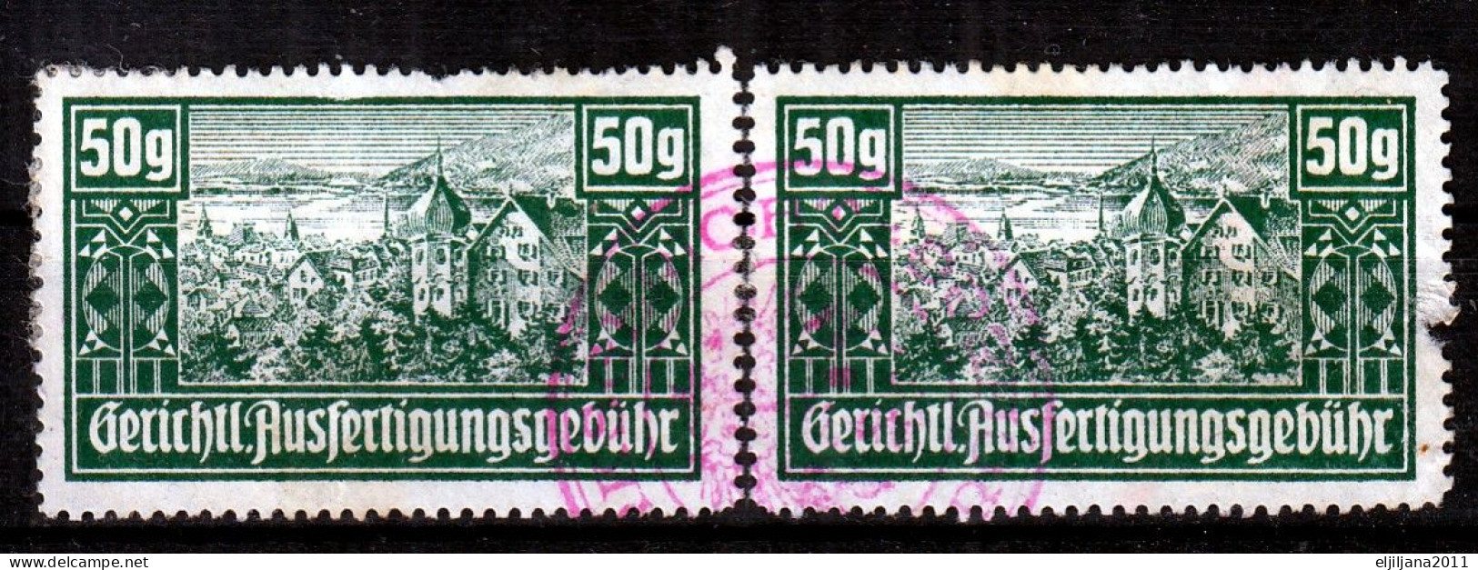 Austria Revenue / Tax ⁕ Gerichtl. Ausfertigungsgebühr 50 G. ⁕ 2v Used - Revenue Stamps