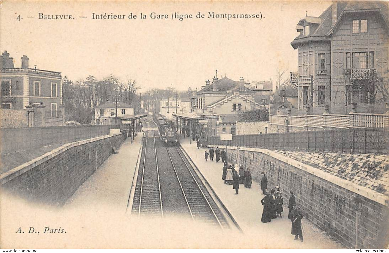 Meudon         92           Bellevue. Intérieur De La Gare. Ligne De Montparnasse        N°4   (voir Scan) - Meudon