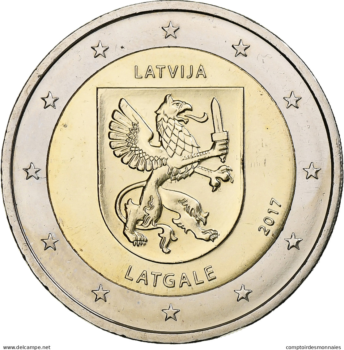 Lettonie, 2 Euro, Latgale, 2017, FDC, Bimétallique - Letland