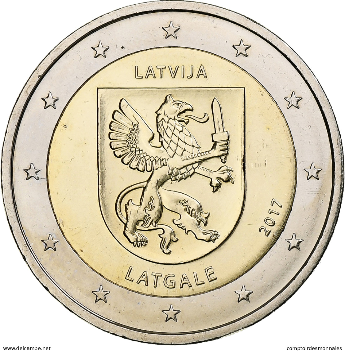 Lettonie, 2 Euro, Latgale, 2017, FDC, Bimétallique - Lettonie
