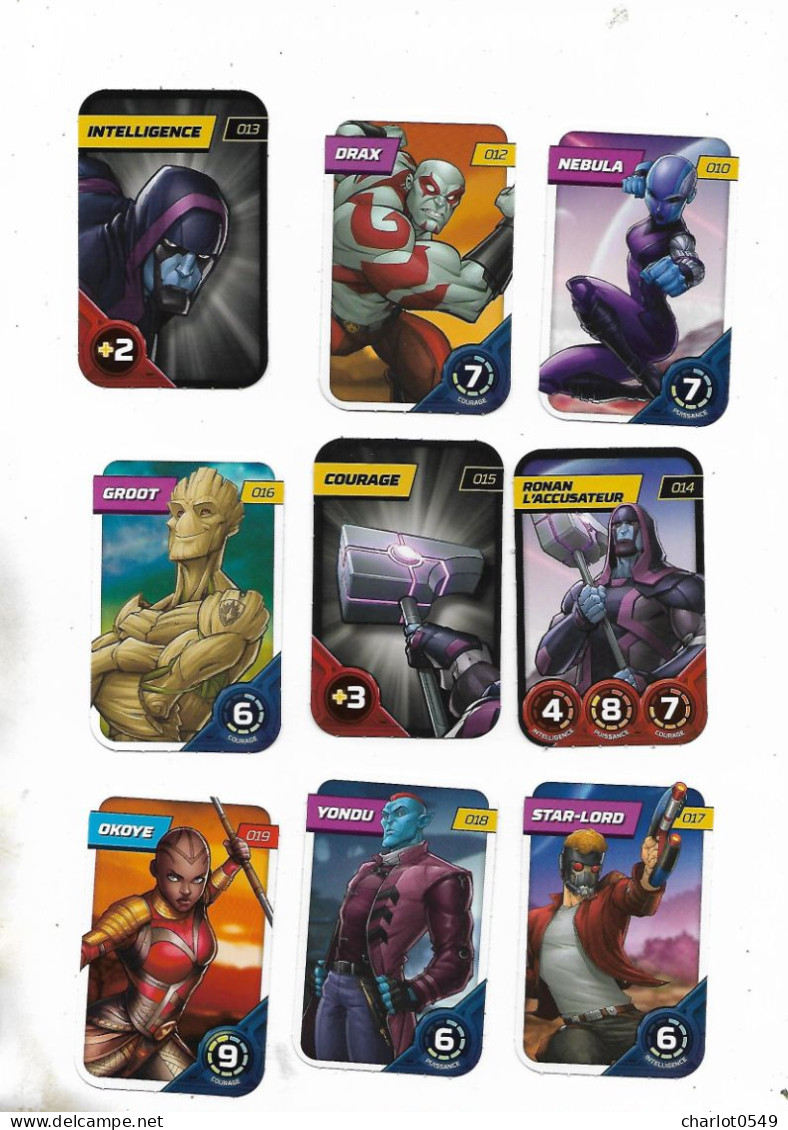 9 Cartes Marvel 2023 No 10.12.13.14.15.16.17.18.19 - Other & Unclassified
