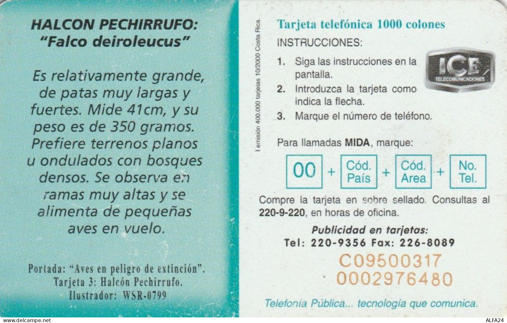 PHONE CARD COSTA RICA (E72.48.7 - Costa Rica