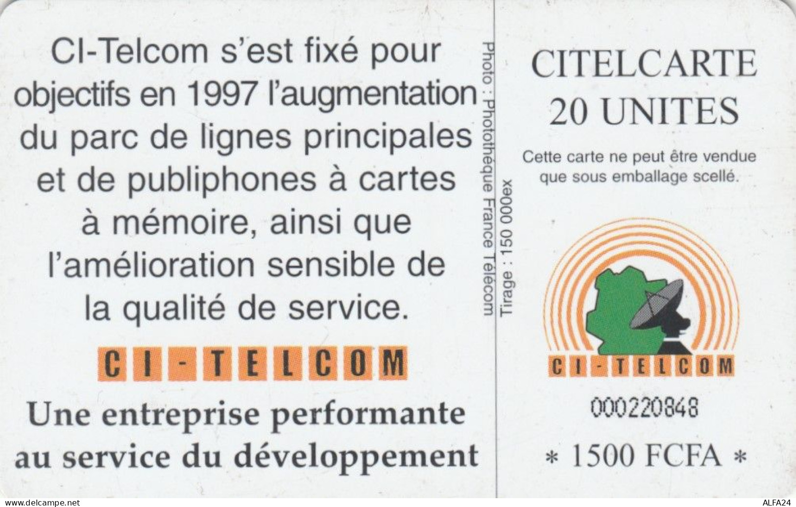 PHONE CARD COSTA D'AVORIO (E72.47.2 - Ivory Coast