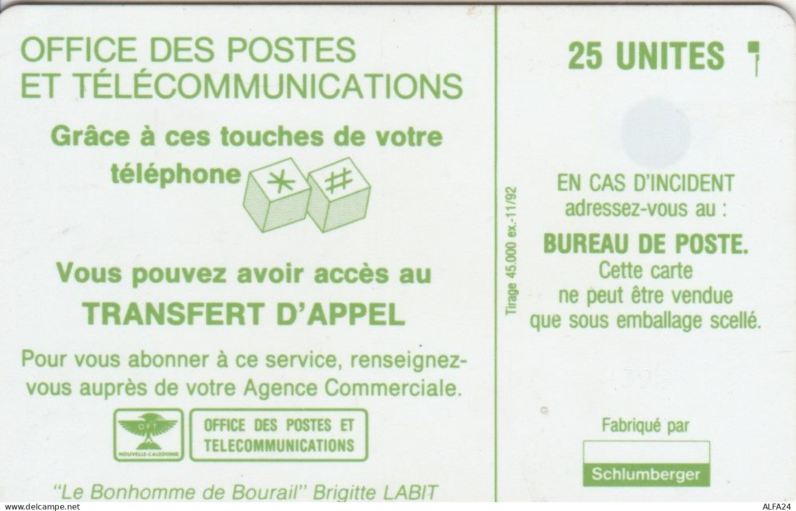 PHONE CARD NUOVA CALEDONIA (E72.44.3 - Nouvelle-Calédonie