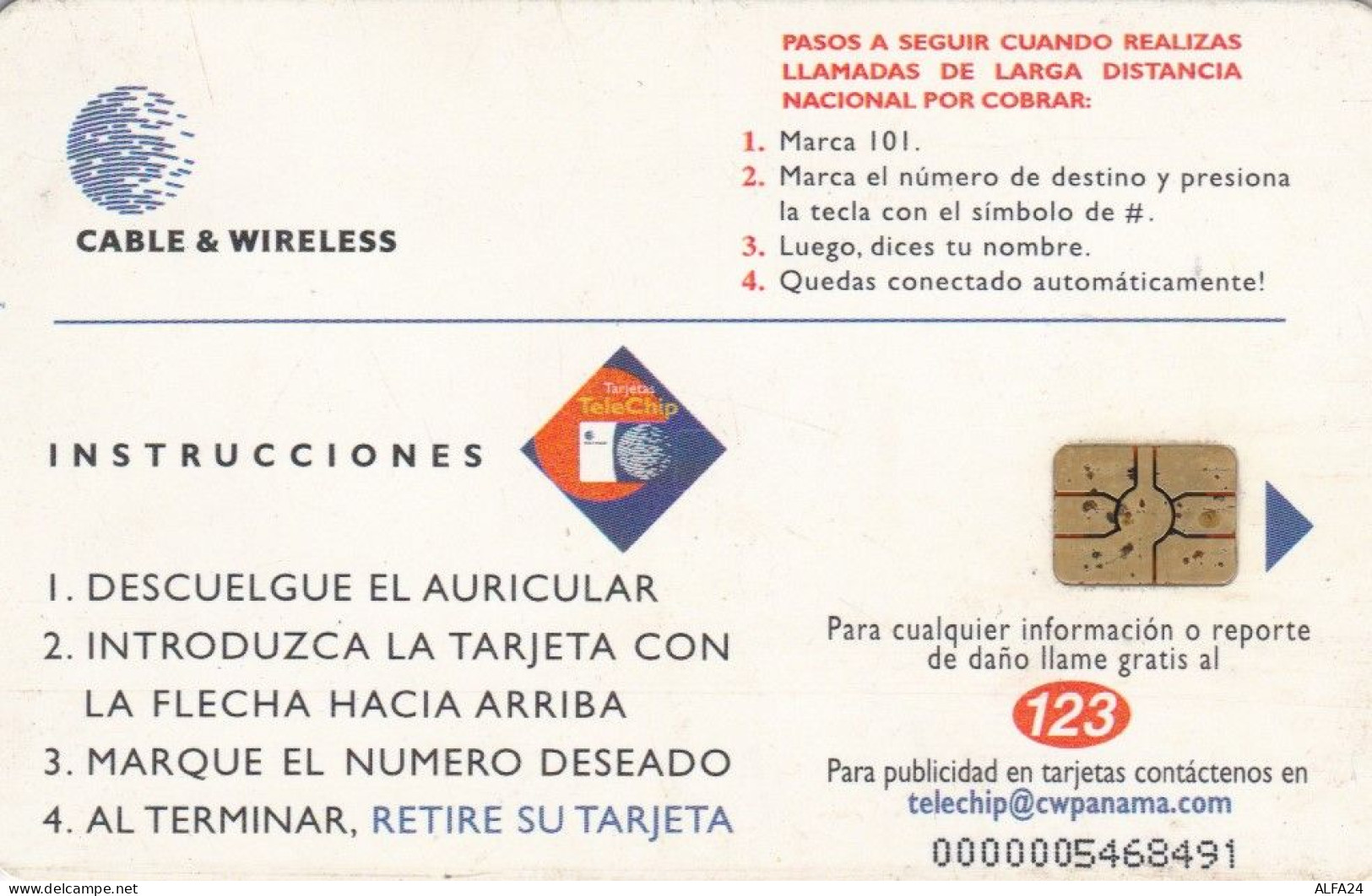 PHONE CARD PANAMA (E72.43.5 - Panamá