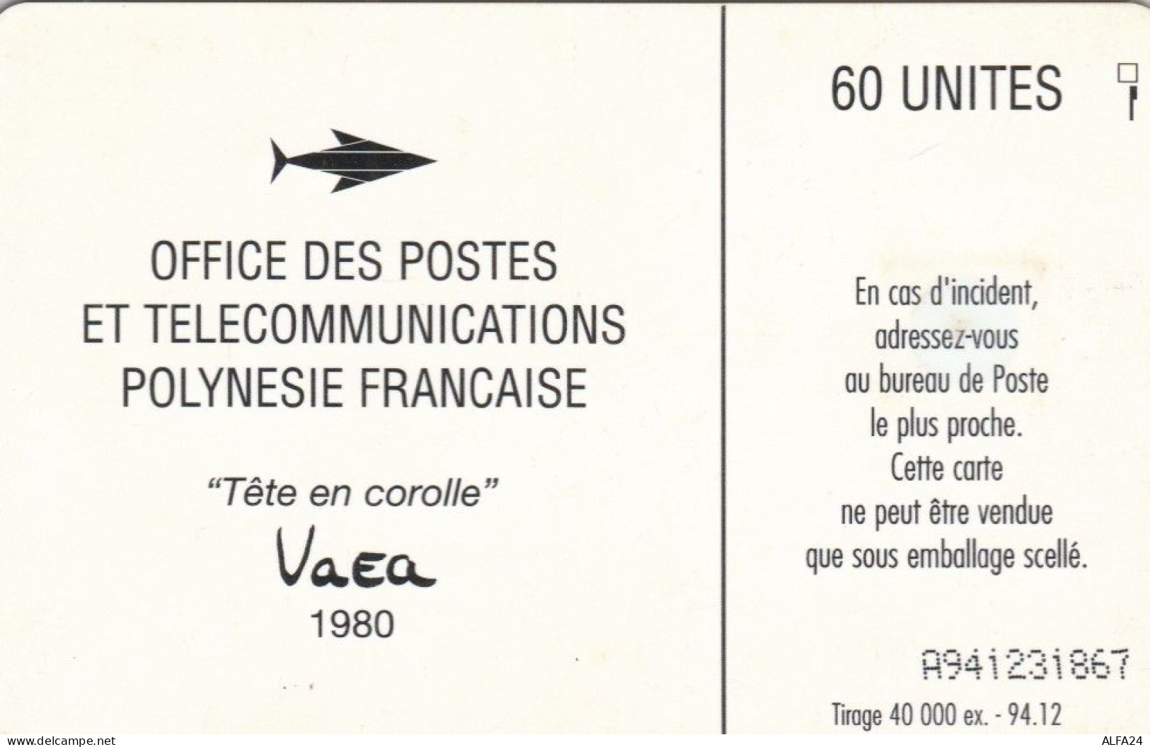 PHONE CARD POLINESIA FRANCESE (E72.39.7 - Polynésie Française