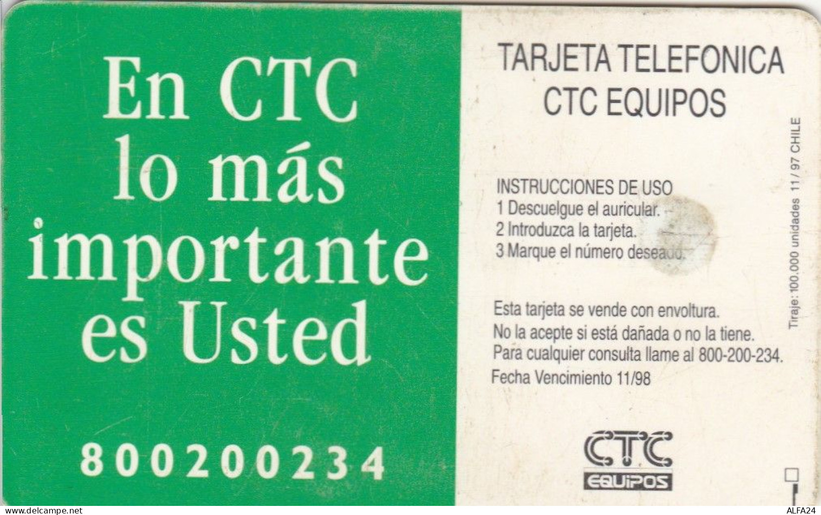 PHONE CARD CILE (E72.27.7 - Chile