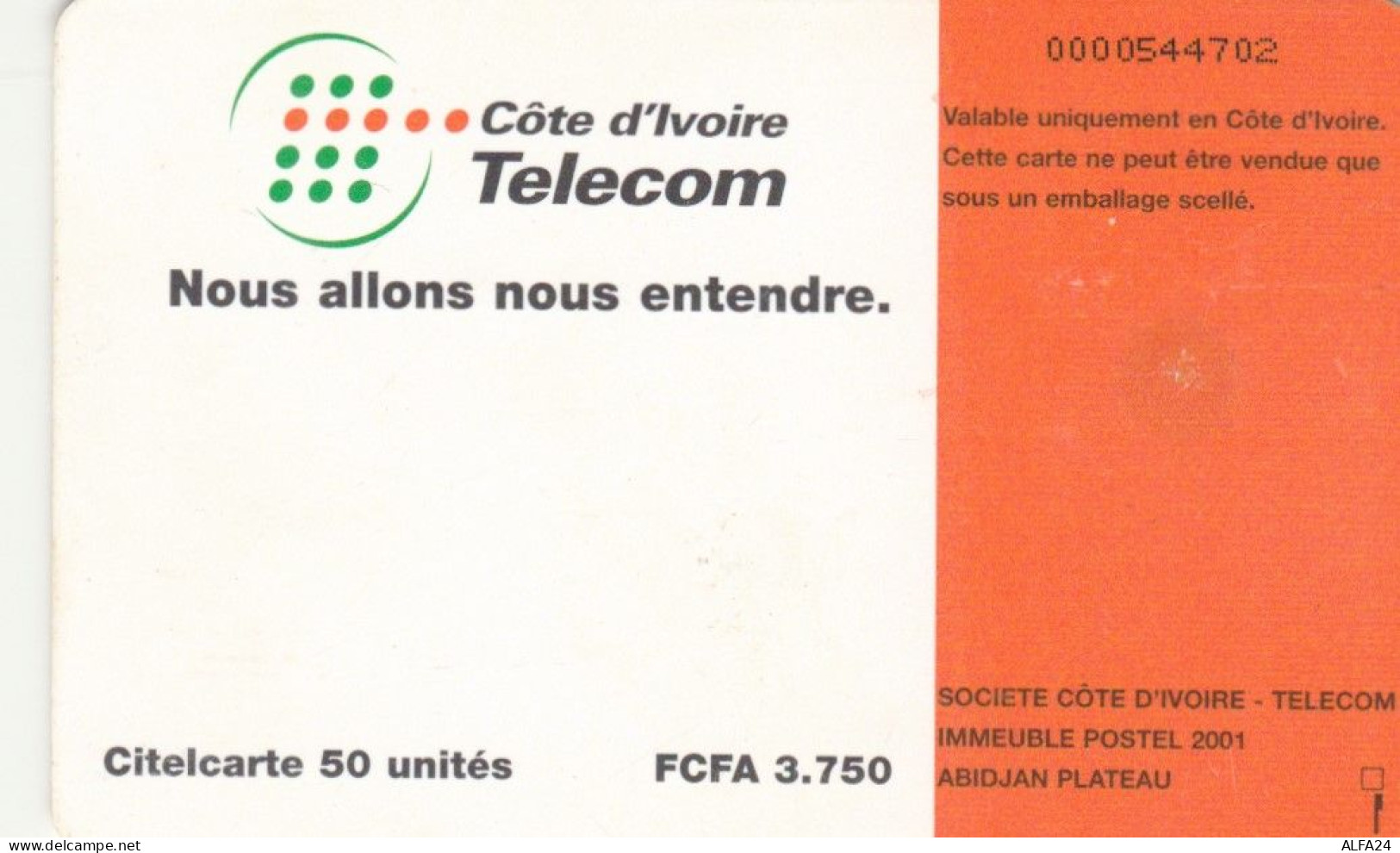 PHONE CARD COSTA D'AVORIO (E72.24.8 - Costa D'Avorio
