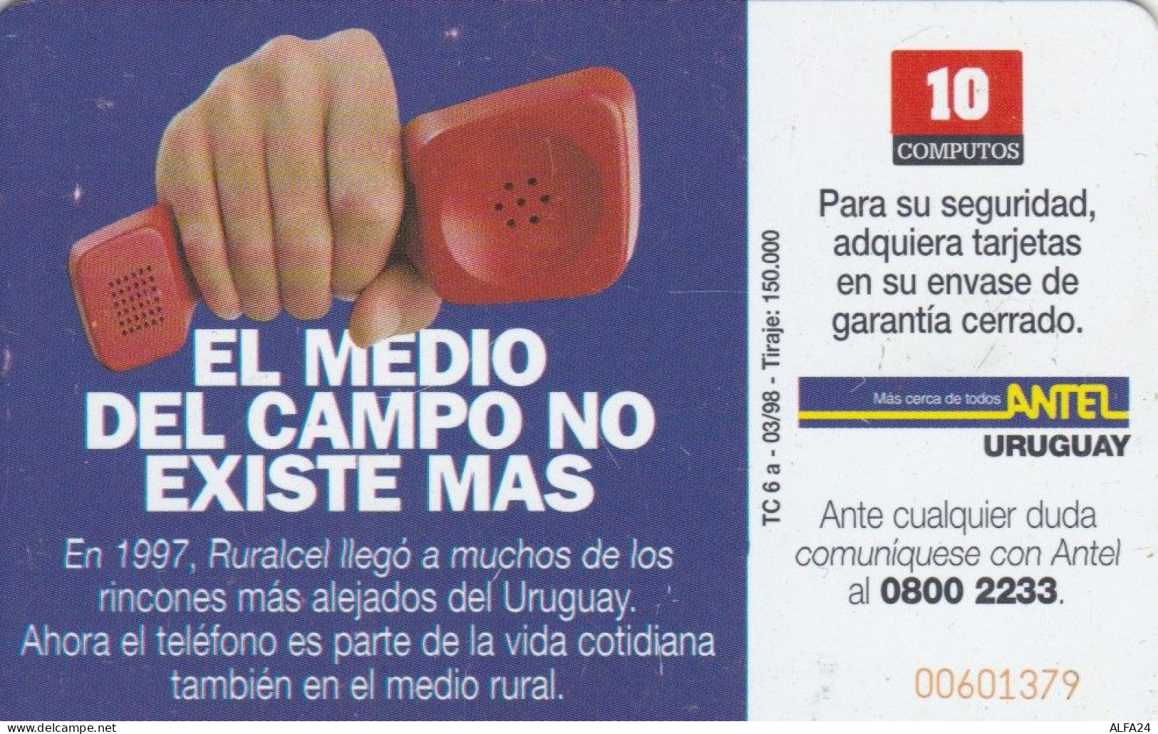 PHONE CARD URUGUAY (E72.21.7 - Uruguay
