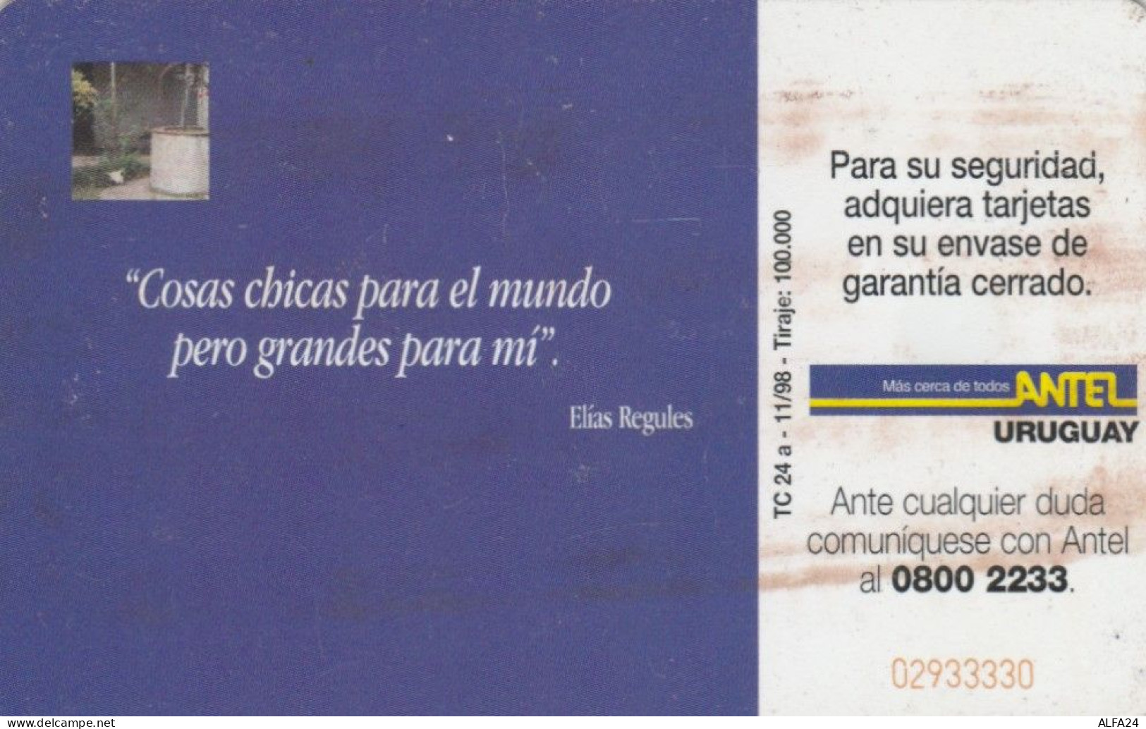 PHONE CARD URUGUAY (E72.18.8 - Uruguay