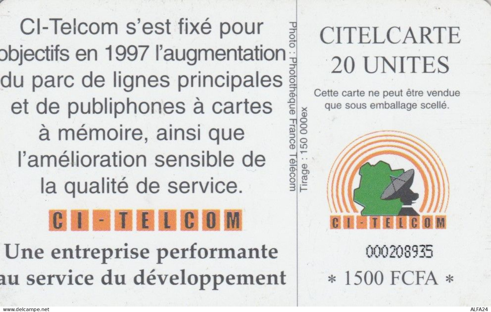 PHONE CARD COSTA D'AVORIO (E72.18.1 - Costa De Marfil