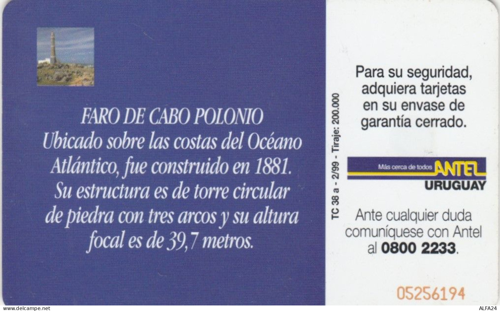 PHONE CARD URUGUAY (E72.16.2 - Uruguay