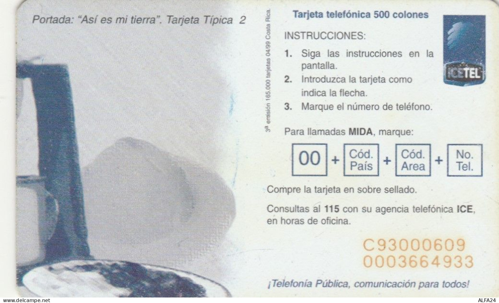PHONE CARD COSTA RICA (E72.15.8 - Costa Rica