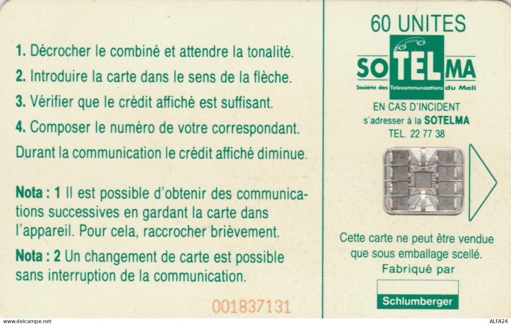 PHONE CARD MALI (E72.7.2 - Mali