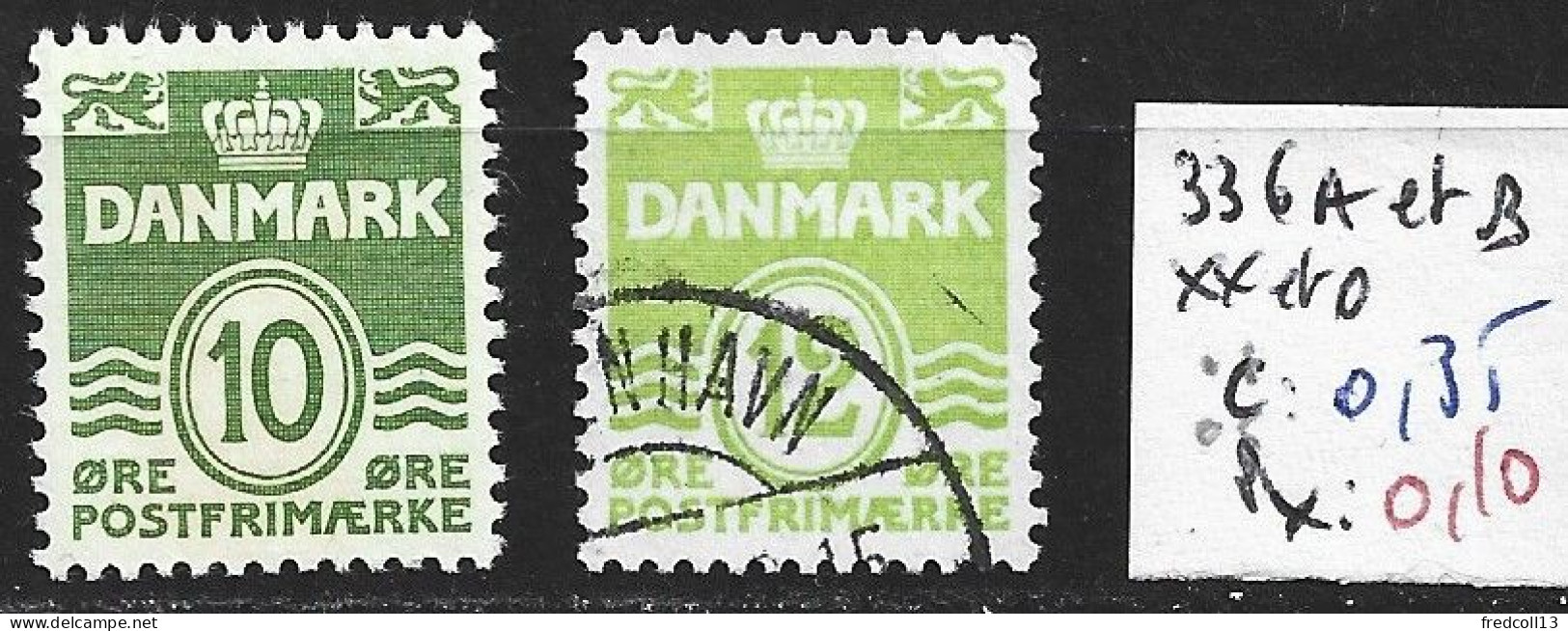 DANEMARK 336A & B ** & Oblitéré Côte 0.35 € - Oblitérés