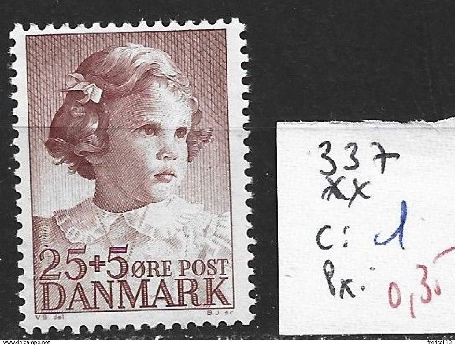 DANEMARK 337 ** Côte 1 € - Unused Stamps