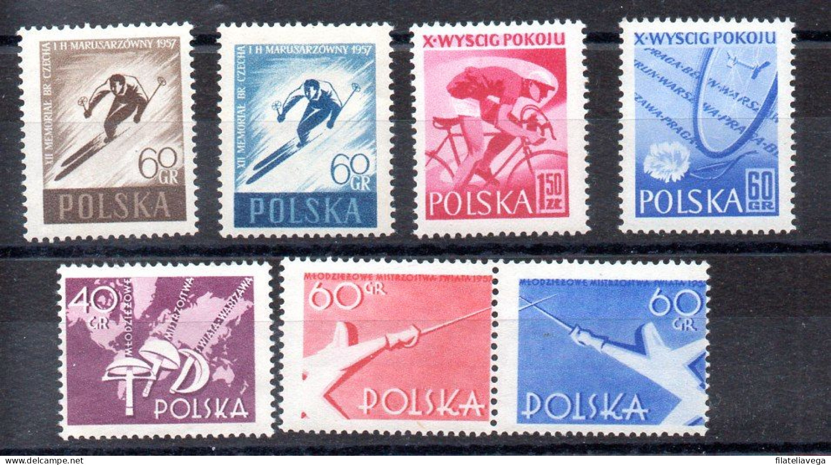 Polonia 3 Series Nº Yvert 888/89 + 890/92 + 900/01 ** DEPORTES (SPORTS) - Neufs