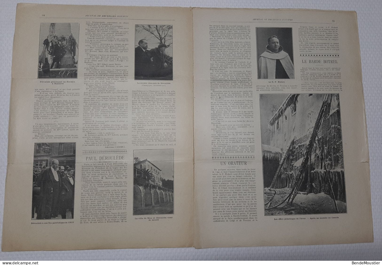 Journal De Bruxelles Illustré - Paul Déroulède - Cyclisme " Les Six Day Bruxelloise " 8 Février 1914. - General Issues