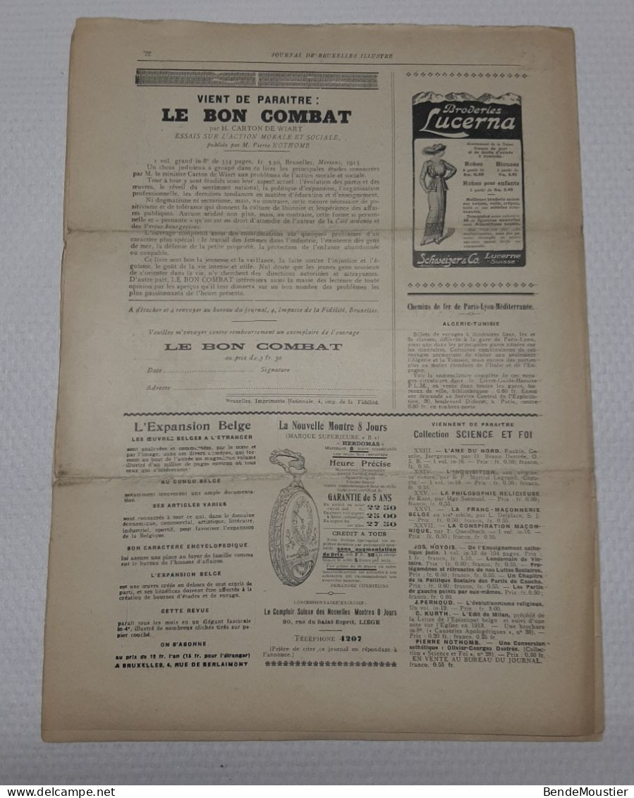 Journal De Bruxelles Illustré - Paul Déroulède - Cyclisme " Les Six Day Bruxelloise " 8 Février 1914. - General Issues