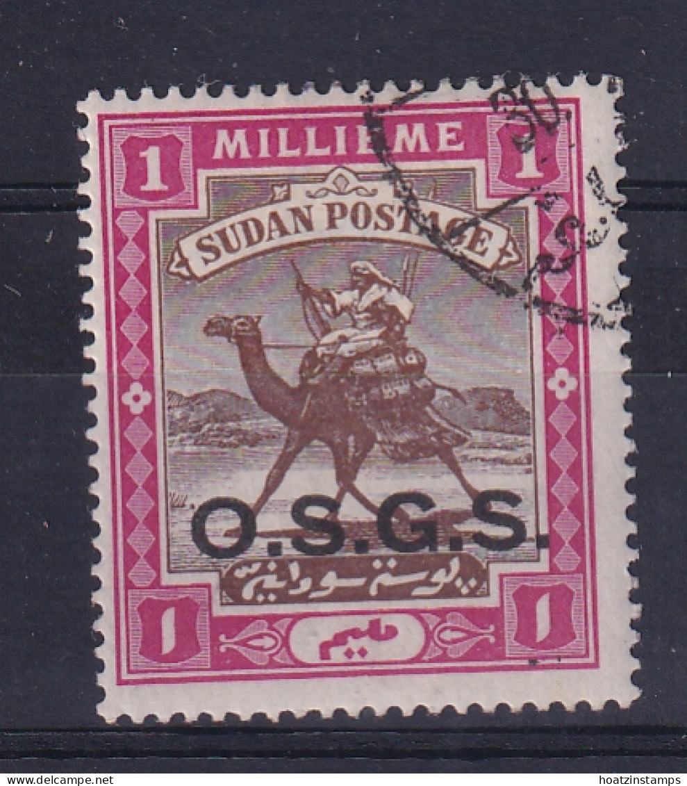 Sdn: 1902   Official - Arab Postman 'O.S.G.S.' OVPT  SG O03   1m   Used - Soudan (...-1951)