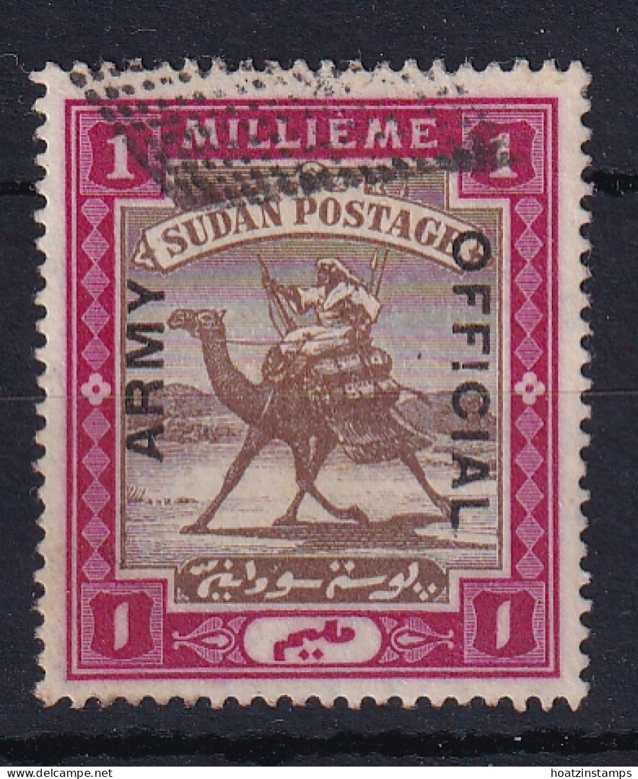 Sdn: 1905   Army Service - Arab Postman 'Army Official' OVPT  SG A1a   1m  ['!' For 'I' In 'Official'] Used - Soudan (...-1951)