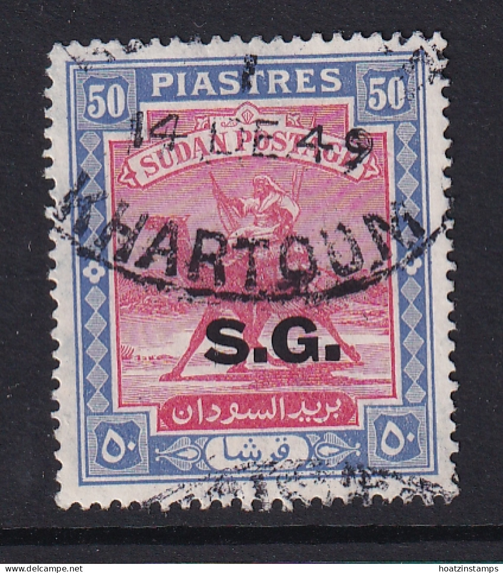 Sdn: 1948   Official - Arab Postman  'S.G.'  OVPT   SG O58    50P    Used - Soudan (...-1951)