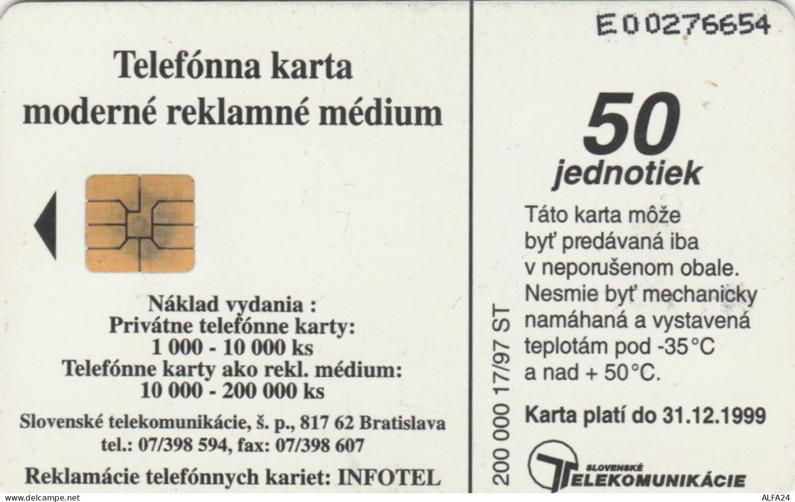 PHONE CARD SLOVACCHIA (E73.39.4 - Slowakei