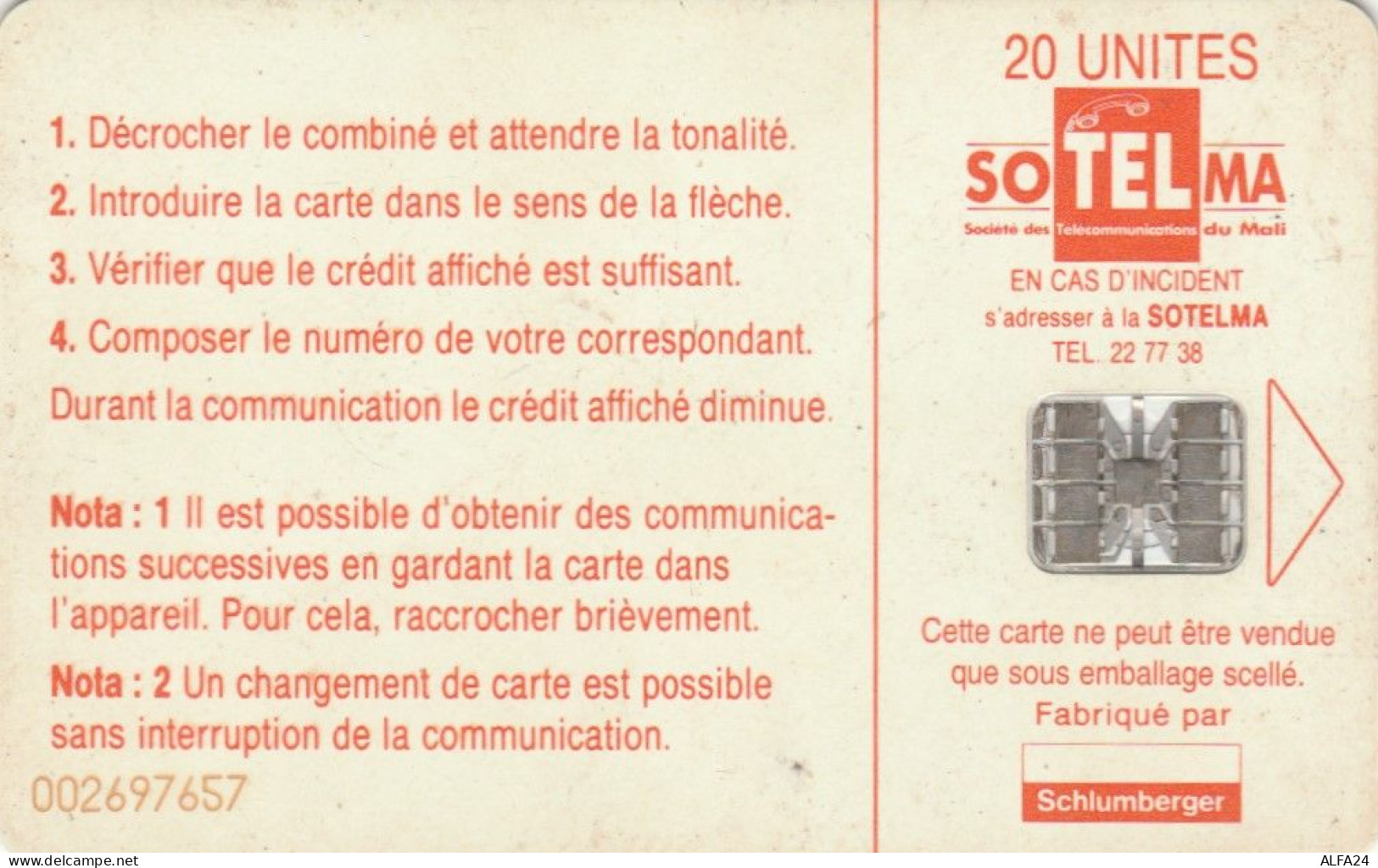 PHONE CARD MALI (E73.30.4 - Mali