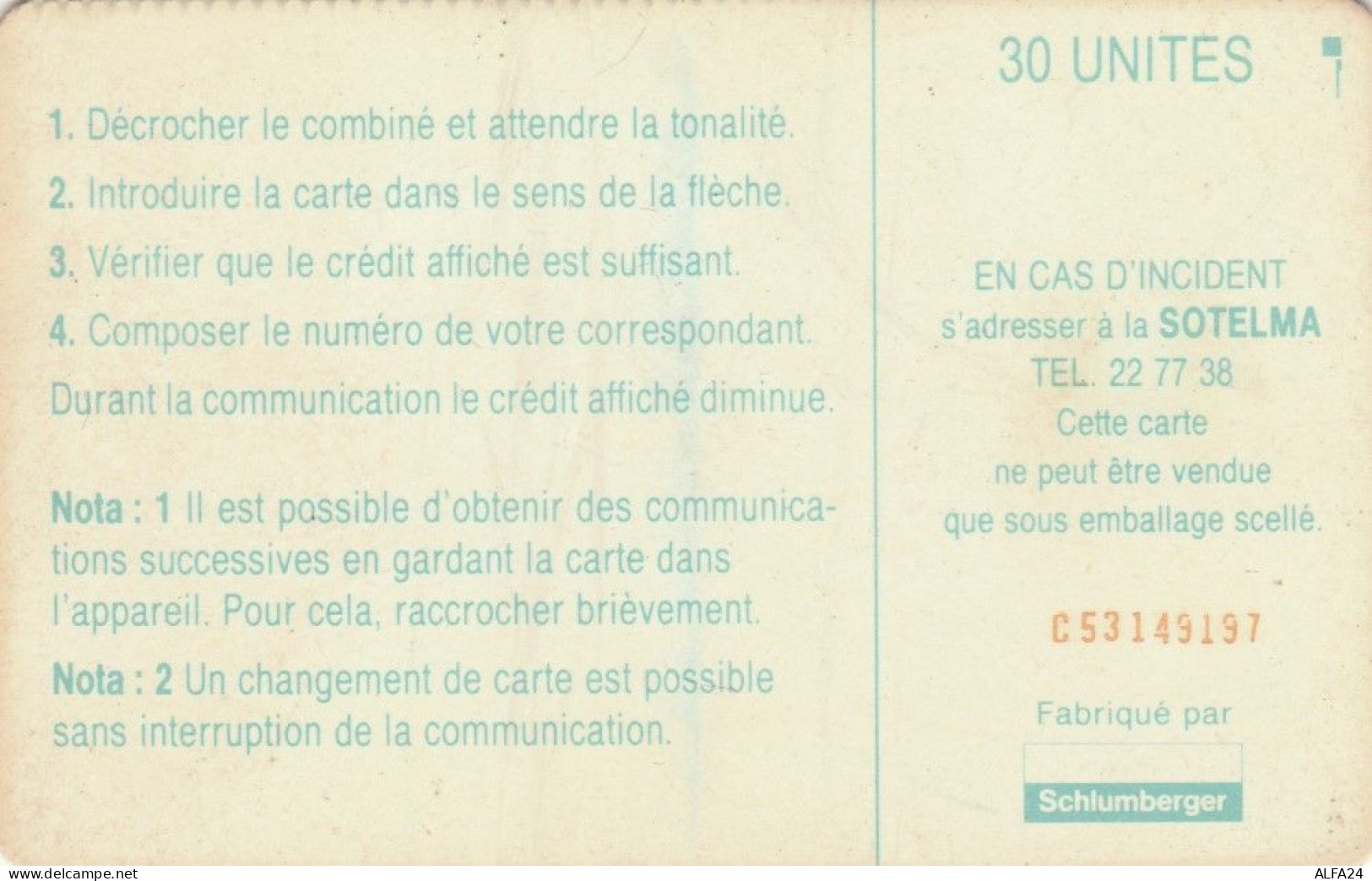 PHONE CARD MALI (E73.27.6 - Mali