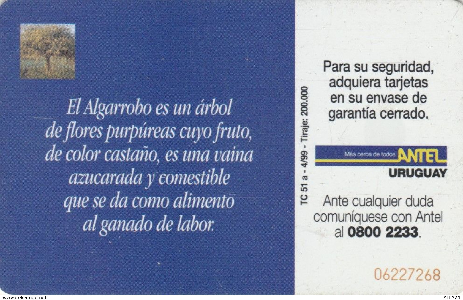 PHONE CARD URUGUAY (E73.25.6 - Uruguay