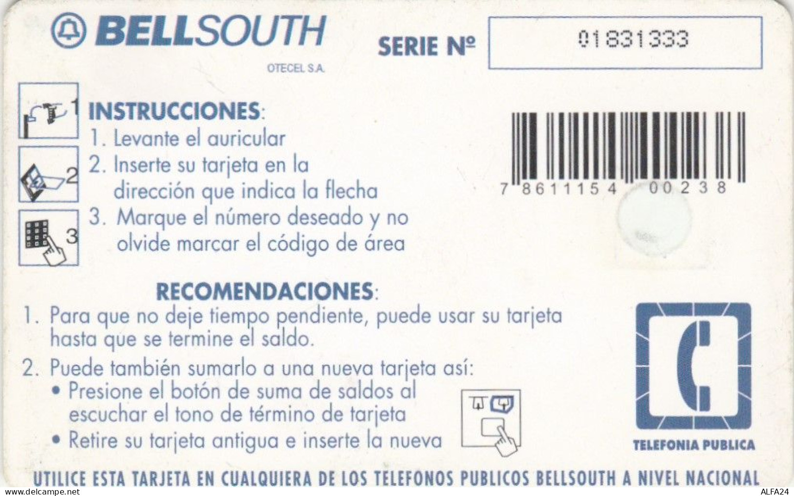 PHONE CARD ECUADOR (E73.23.2 - Equateur