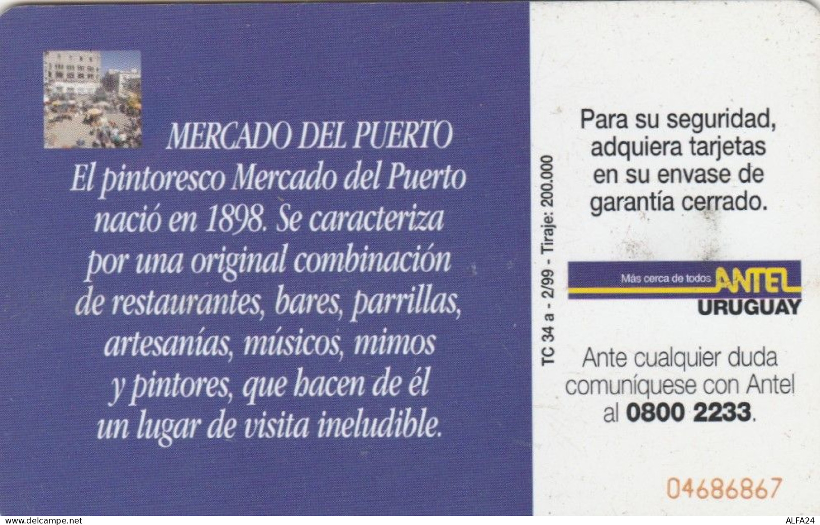 PHONE CARD URUGUAY (E73.22.2 - Uruguay