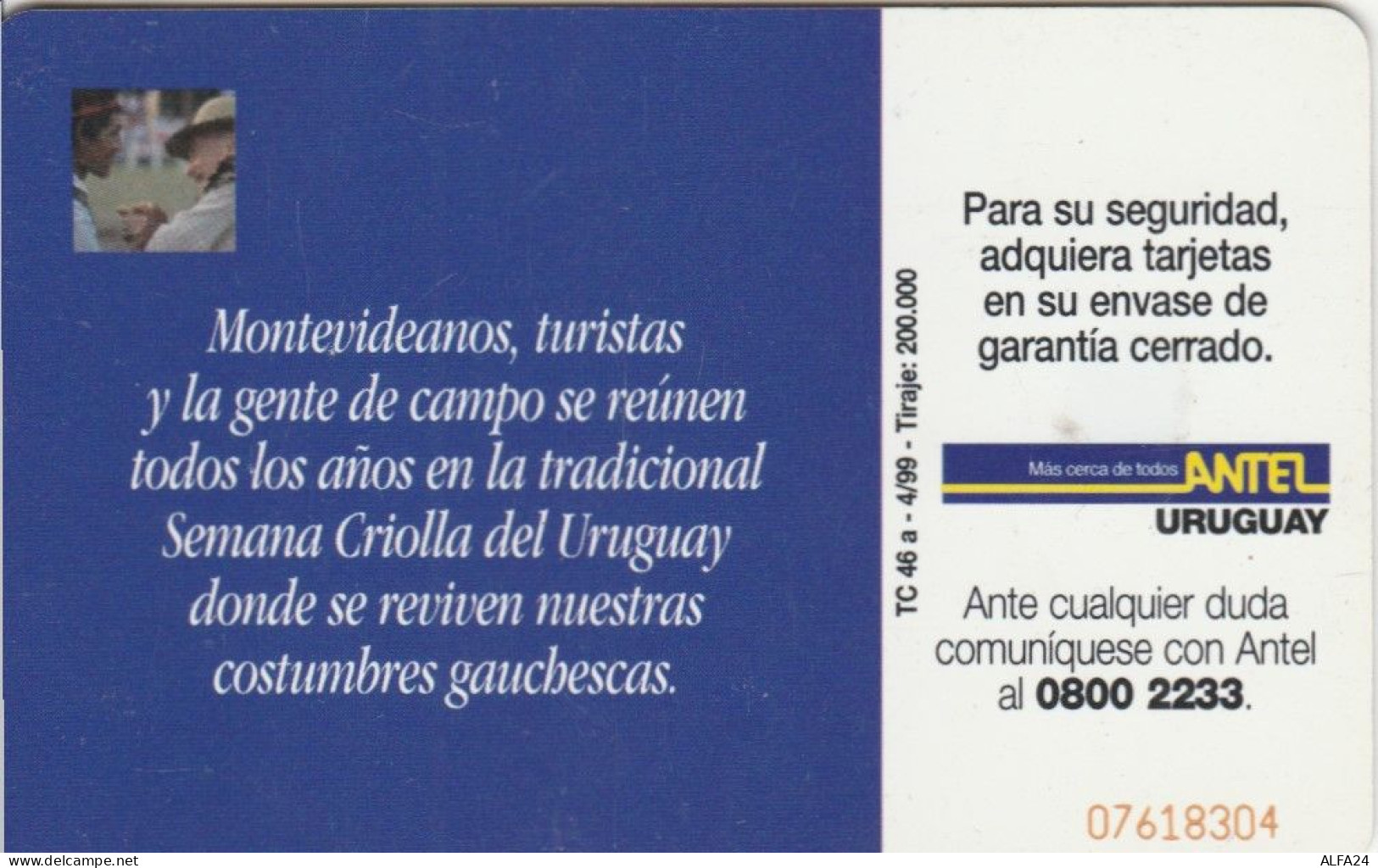 PHONE CARD URUGUAY (E73.21.7 - Uruguay