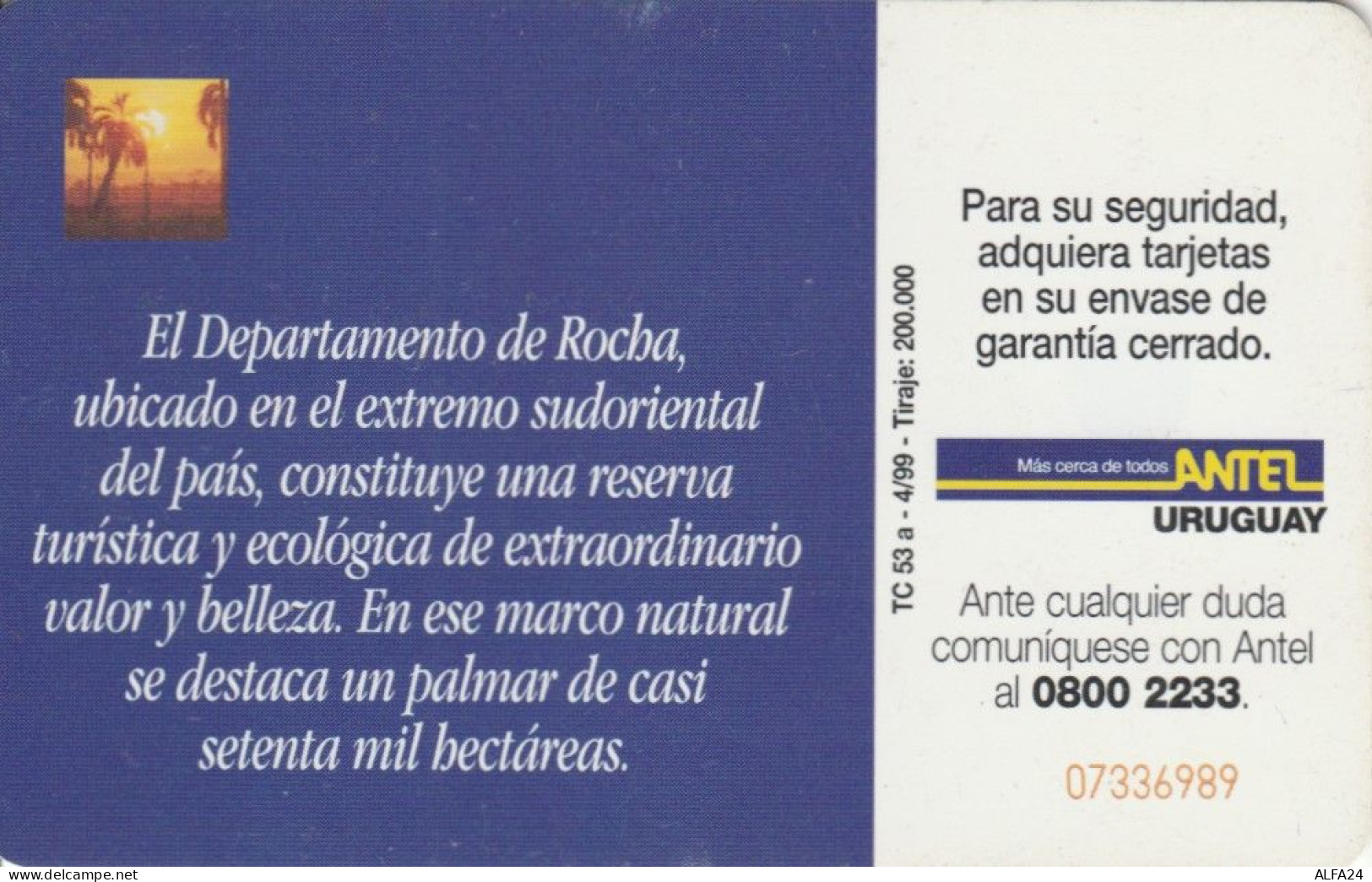 PHONE CARD URUGUAY (E73.21.3 - Uruguay