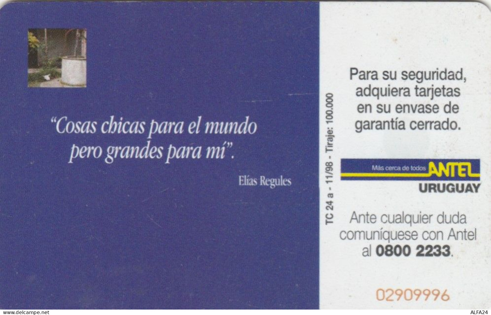 PHONE CARD URUGUAY (E73.19.8 - Uruguay