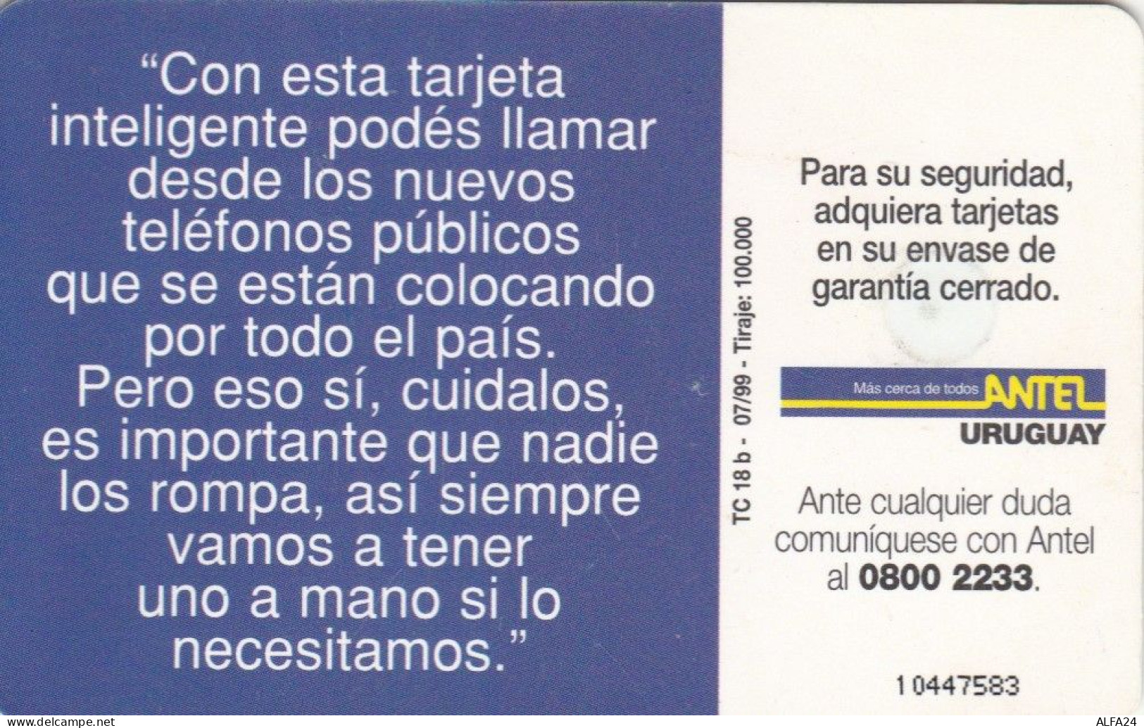 PHONE CARD URUGUAY (E73.18.5 - Uruguay