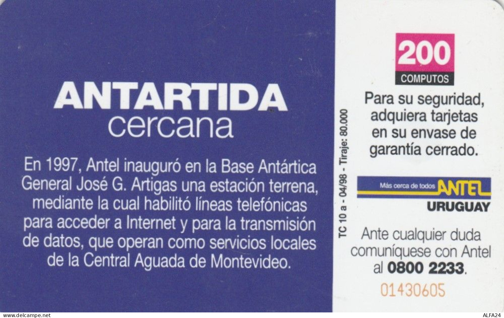 PHONE CARD URUGUAY (E73.13.6 - Uruguay