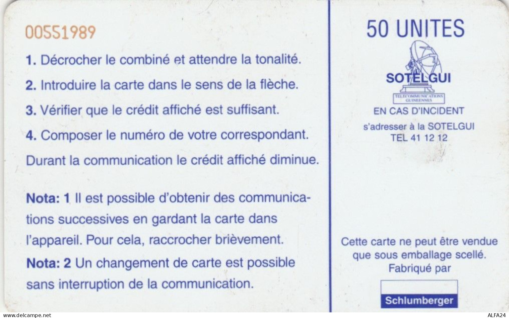 PHONE CARD GUINEA (E73.12.2 - Guinee