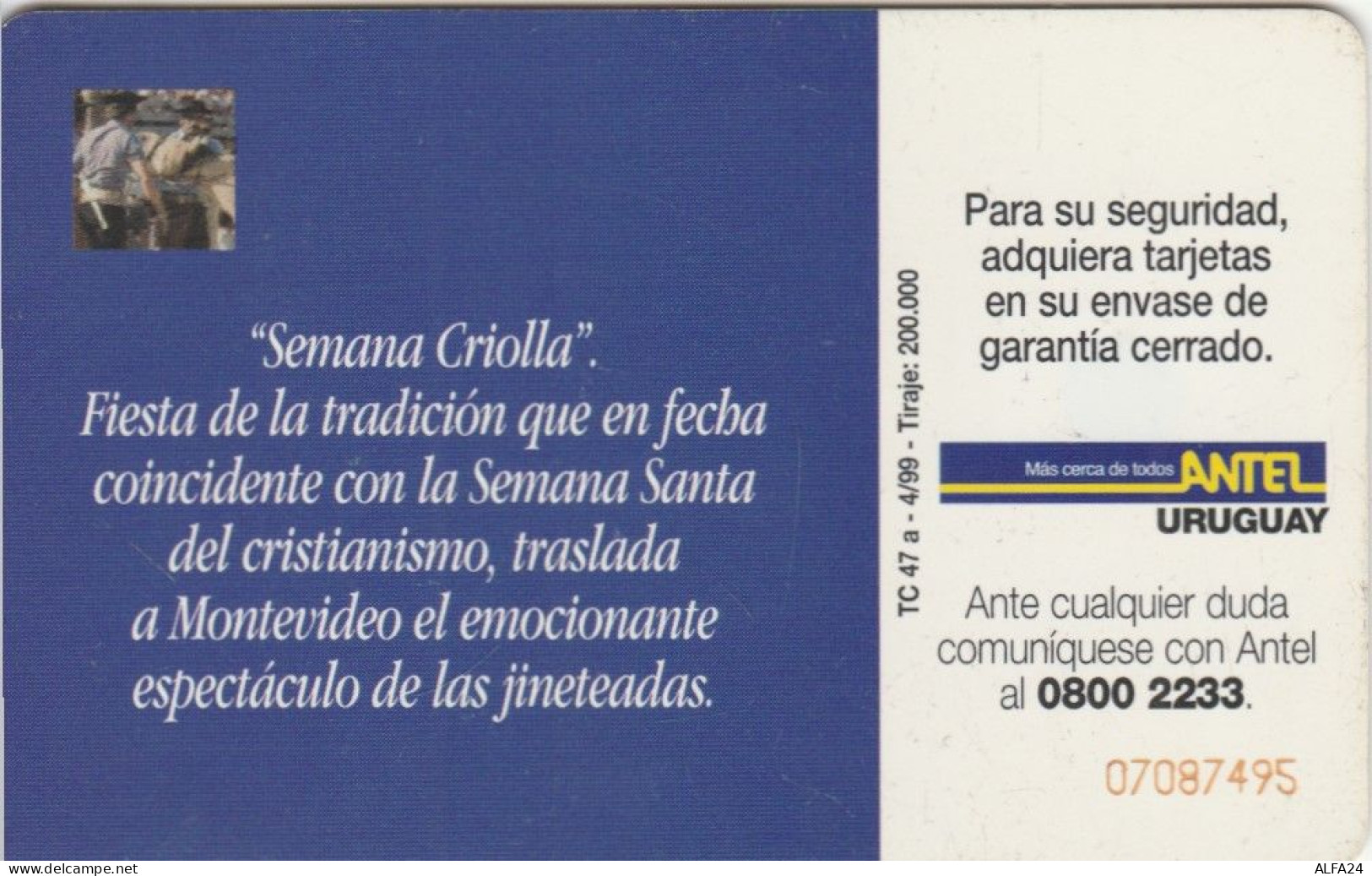 PHONE CARD URUGUAY  (E73.9.5 - Uruguay