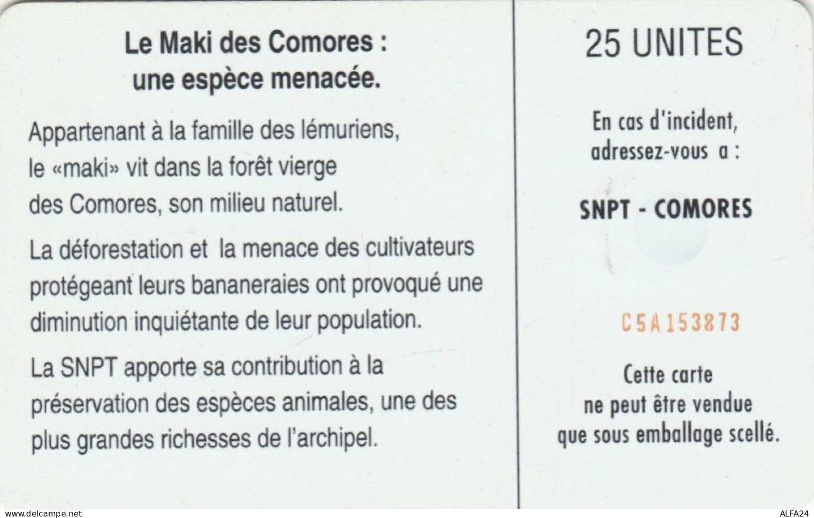 PHONE CARD COMORES (E73.7.4 - Komoren